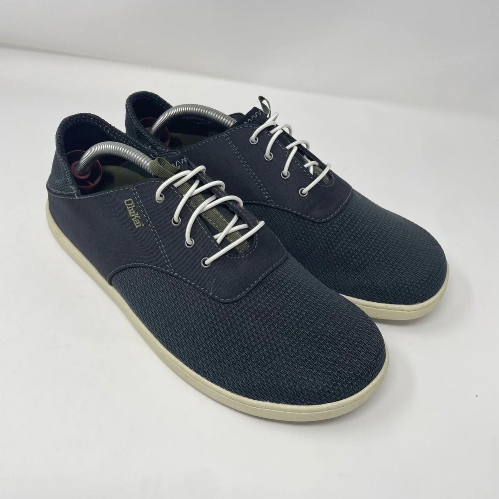 OluKai Nohea Moku Mens Boat Shoes Dark Navy Mesh Sneakers 10283-4040 Size 10